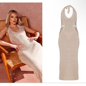 PRETTY LITTLE THING knitted cut out midi dress